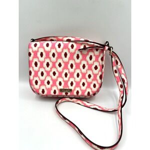 Kate Spade Carsen Laurel Way Posey Pink Ikat Fold Over Crossbody Bag New